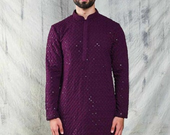 Traditional Chikankari Cotton Kurta: Bollywood Style Party Wear