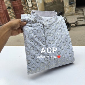 White Cotton Chikankari Kurta: Bollywood Style Party Wear