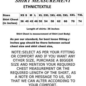 Puede incluir: Tabla de tallas de camisas con medidas en pulgadas para las tallas XS a 7XL. La tabla muestra las medidas del pecho para cada talla. La longitud de todas las camisas es de 36 pulgadas. La tabla incluye instrucciones para seleccionar la talla correcta en funci&oacute;n de la medida del pecho y el ajuste deseado.