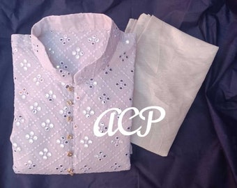 Chikankari Cotton Kurta Set: Indian Bollywood Style Party Wear