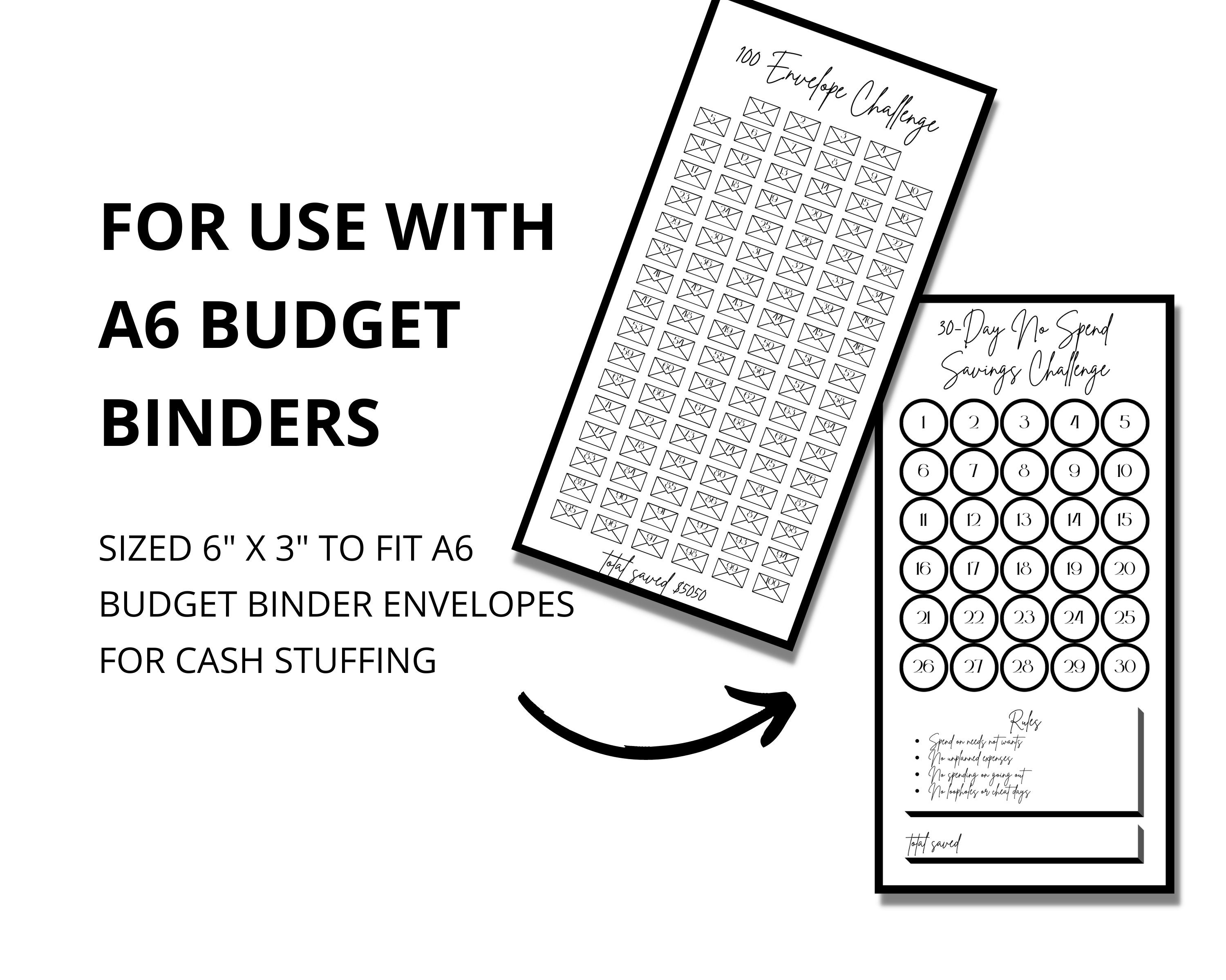 A6 Budget Binder Inserts Ultimate Savings Challenge Bundle Etsy