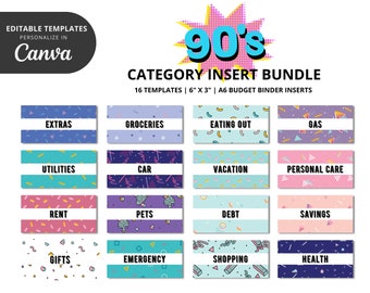 A6 Budget Binder Envelope Inserts | 16 Categories | Cash Stuffing TEMPLATE | Financial Planning and Organization | DIY Budgeting Wallet