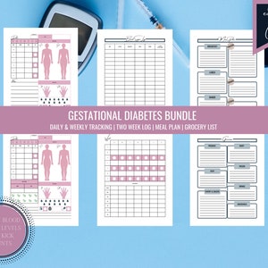 Gestational Diabetes Tracking Bundle | Printable and Editable | Blood Sugar Logs and Meal Planning | A4 A5 US Letter