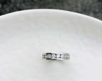 Sterling Silver Half Eternity CZ Ring