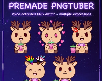 Premade PNG-Tuber - Deer [ PNGTuber, VTuber, Discord Reactive Image - Avatar / Model For Stream, Livestreaming, Twitch, Youtube, OBS ]