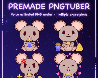 Premade PNG-Tuber - Mouse [ PNGTuber, VTuber, Discord Reactive Image - Avatar / Model For Stream, Livestreaming, Twitch, Youtube, OBS ]