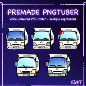 Premade PNG-Tuber - Truck-kun [ PNGTuber, VTuber, Discord Reactive Image - Avatar / Model For Stream, Livestreaming, Twitch, Youtube, OBS ]