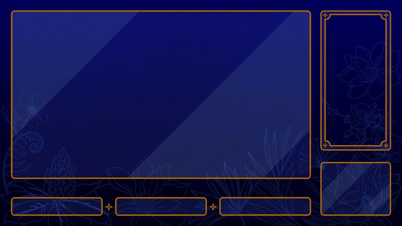Stream Layout Blue Blue Floral Stream Overlay, Schedule and Panels Pack [ Stream Overlay ...