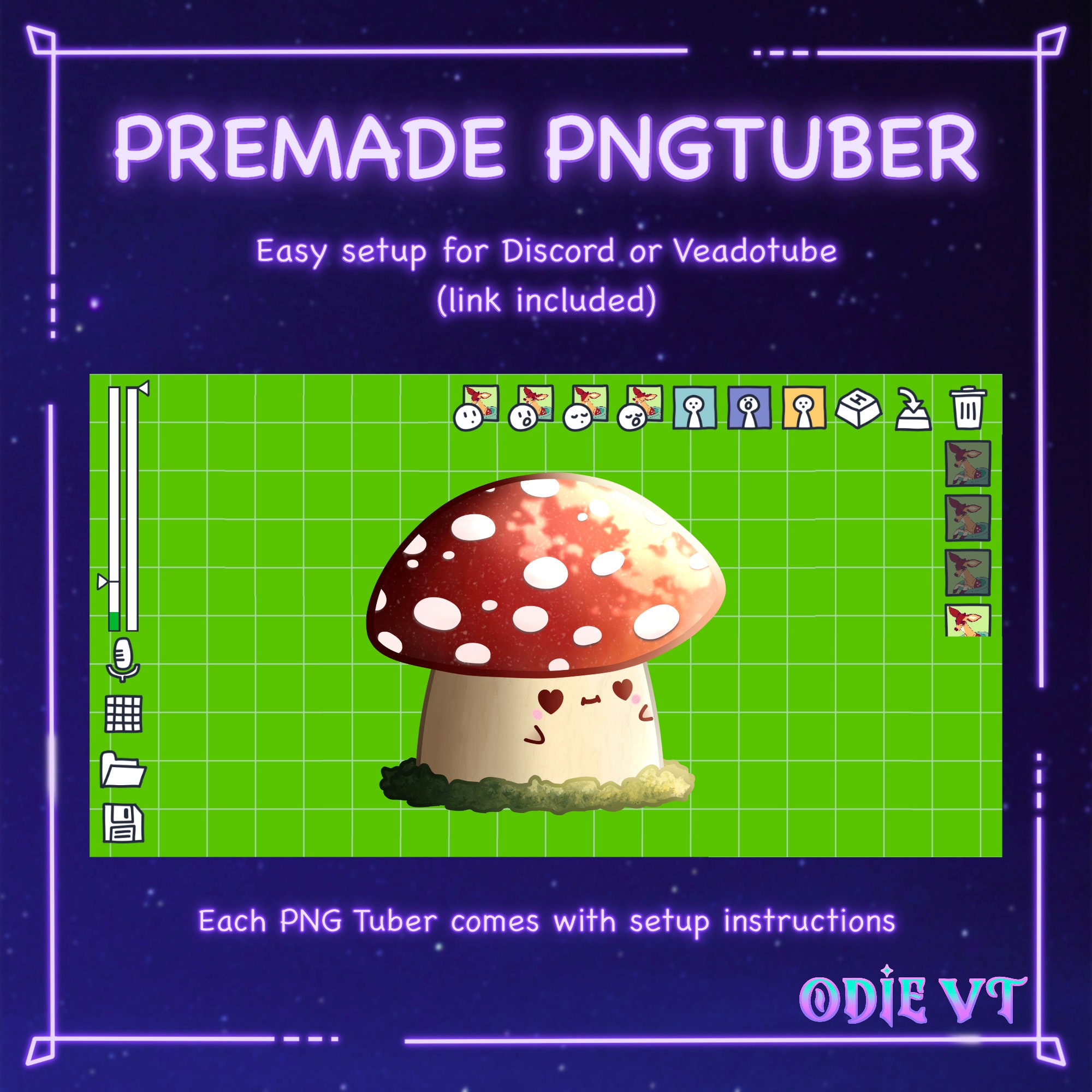 Premade Png-tuber - Mushroom With 5 Expressions - Etsy