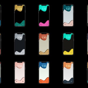 Minimalist 15 Wallpapers Waves Pack for iPhone/Android - Wallpapers iPhone 14 Pro/14/13/12 and other - Digital Wallpaper - Simple