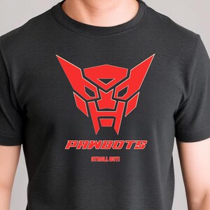 Transformers Shirt PNG SVG, Pawbots Autobots Fan Svg Png, Cybertron Megatron Robot Head Tee Design Png Svg, Geek Shirt Png, AI Robot Clipart