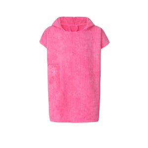 Children&#39;s towel poncho - surf poncho / kids towel poncho / bath poncho / pink, size S