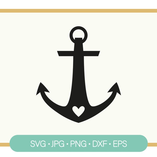 anchor with heart SVG, cut file for cricut, anchor PNG, anchor ClipArt