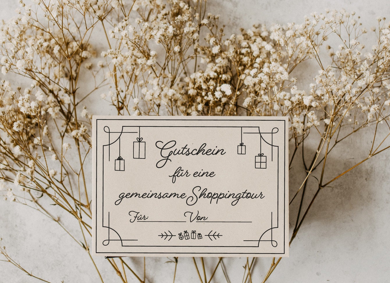 Gutschein Shoppingtour A6 zum selbst Ausdrucken, PDF, PNG, SVG