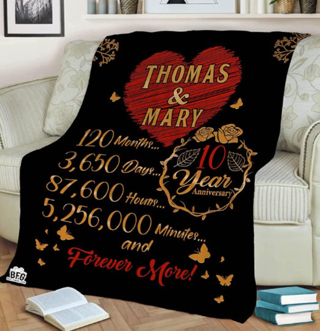 Customized Couple Blanket Custom Anniversary Blanket Gift for Wife