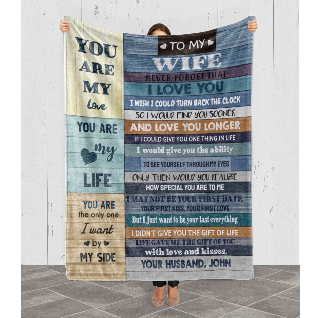Personalized to My Wife Blanket You Are My Love Custom Etsy