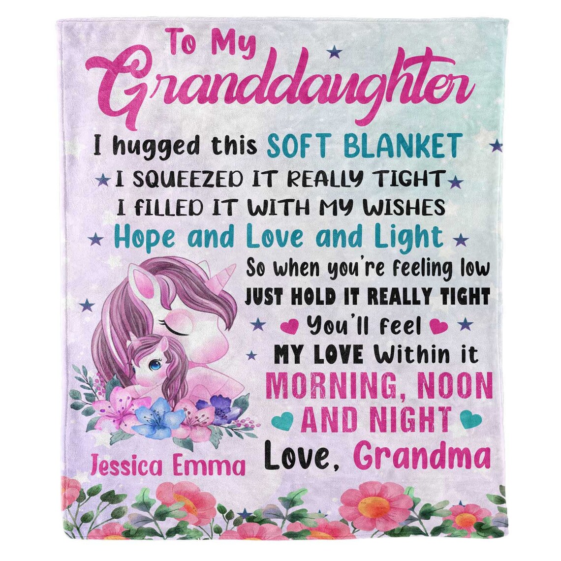 Christmas New Year to My Granddaughter Blanket From Grandma