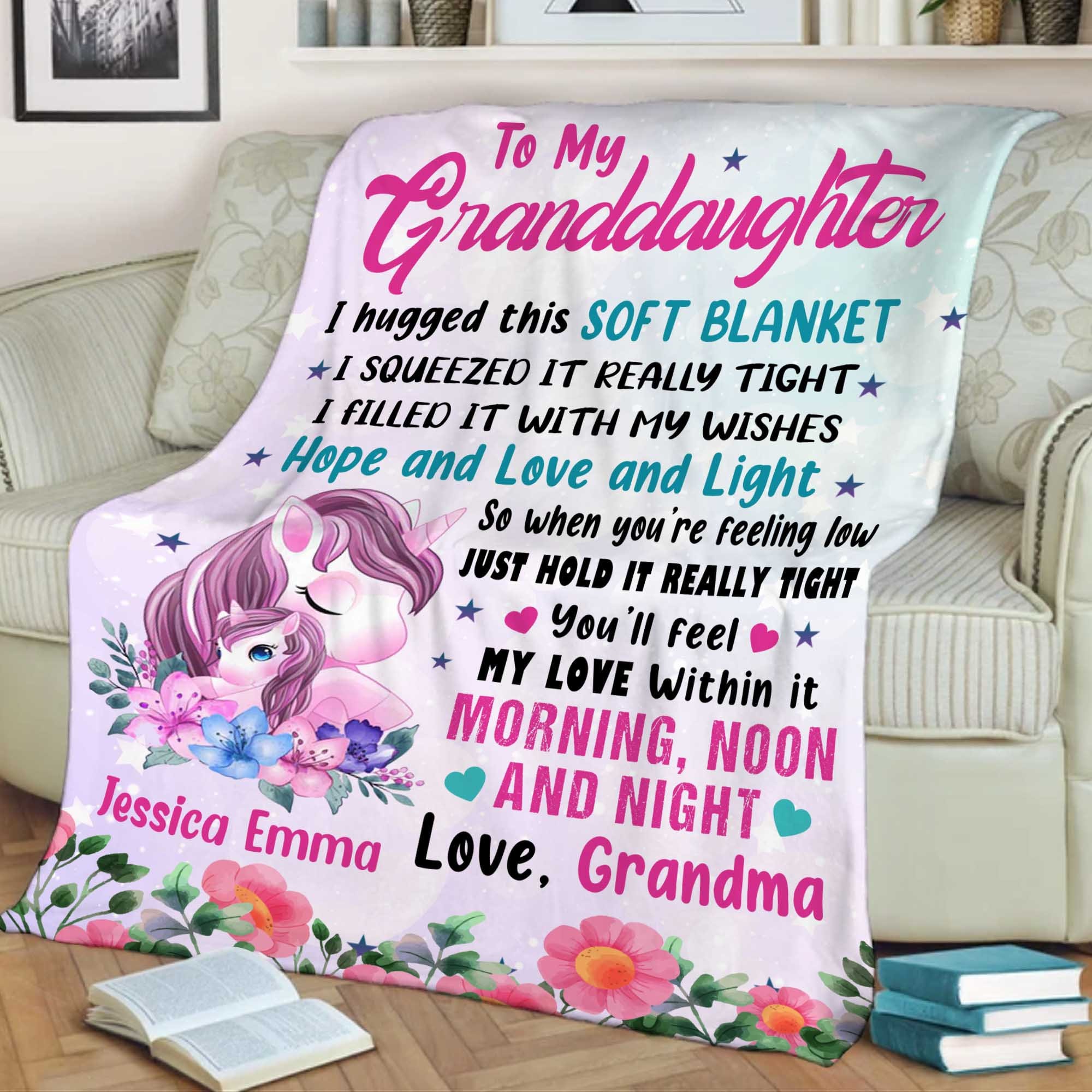 Christmas New Year to My Granddaughter Blanket From Grandma