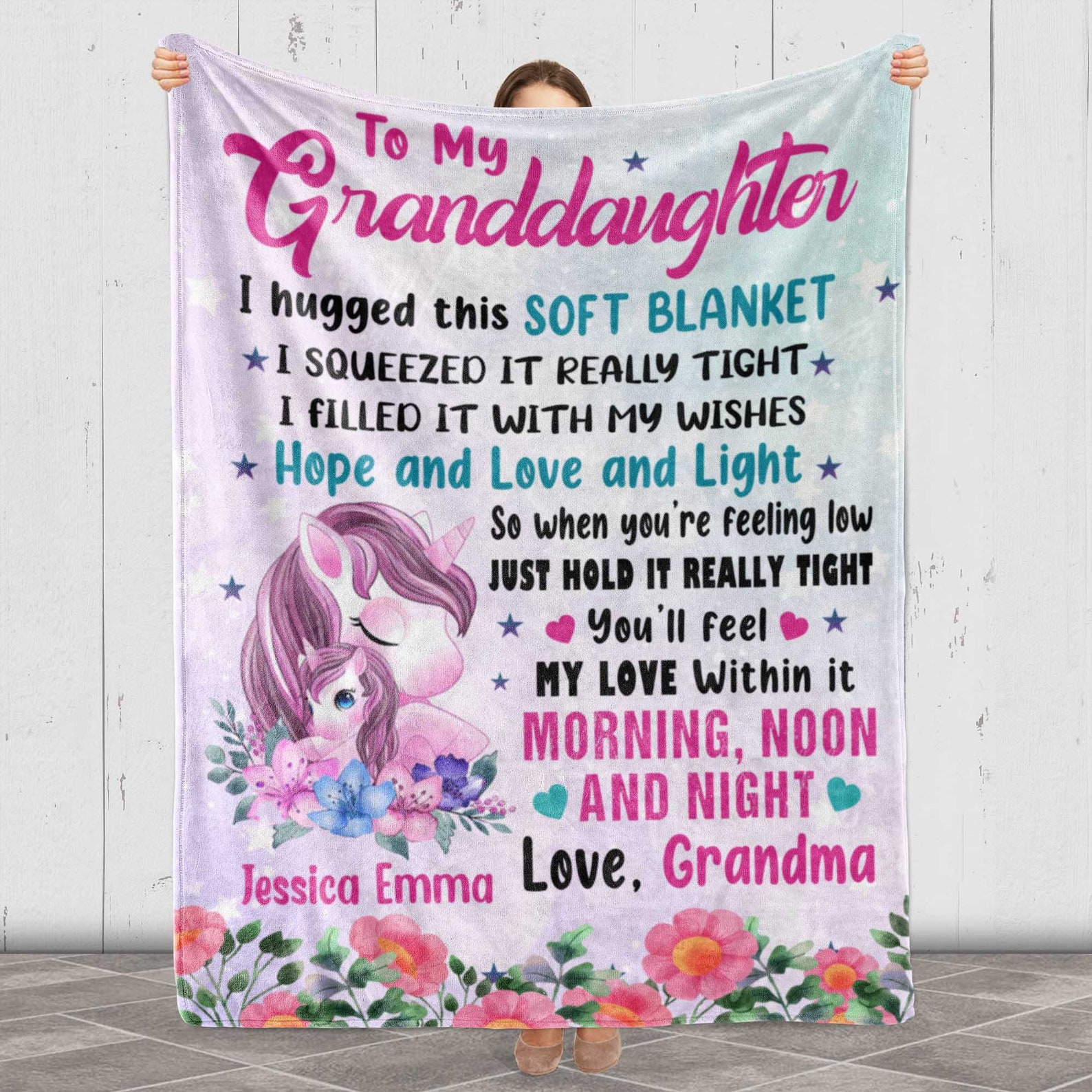 Christmas New Year to My Granddaughter Blanket From Grandma