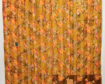 Boho Vintage Kantha Quilt Handmade Patchwork Blanket
