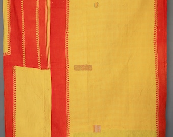 Vintage Kantha Quilt: Handmade Indian Cotton Bedspread