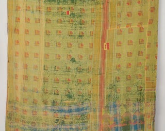 Vintage Kantha Blanket, Handmade Indian Quilt, Boho Throw, Cottage Home Decor