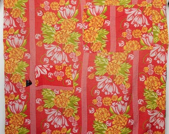 Vintage Indian Kantha Quilt Cotton Patchwork Reversible Bed Cover