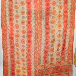 Kołdra Kantha w stylu vintage • Indyjski patchworkowy pled • Dwustronna pościel w stylu boho