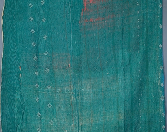 Stunning Cotton Kantha Quilt Kantha Bedspread 60x90 Inches Indian Cotton Kantha Quilt, Vintage Kantha Quilt