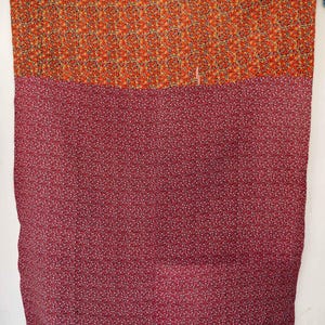 Vintage Indian Cotton Kantha Quilt 60x90: Hand-stitched Bedspread