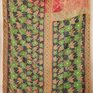 Premium, Cotton Kantha Quilt, Vintage Kantha Quilt, Kantha Bedspread