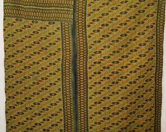 Handmade Kantha Quilt Vintage Indian Cotton Throw Boho Reversible Bedspread