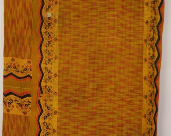 Indian Vintage Kantha Quilt Handmade Cotton Throw Blanket Rustic Home Decor