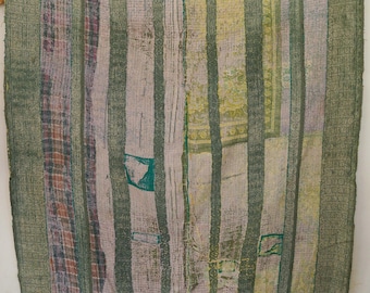 Colcha Kantha indiana vintage reversível de algodão, feita à mão, estilo boho, para decoração de casa.