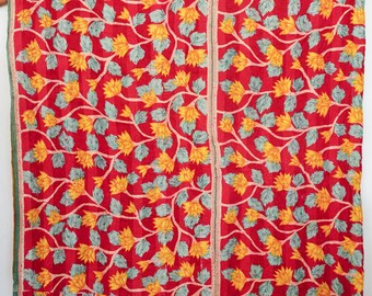 Vintage Indian Kantha Quilt Boho Handmade Cotton Blanket