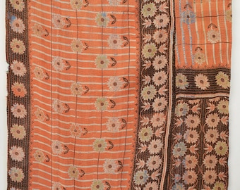 Colcha Kantha vintage exclusiva, feita à mão em algodão, estilo boho.