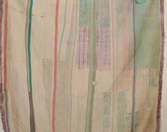 Colcha Kantha Vintage Sustentável – Colcha Artesanal de Algodão Reciclado