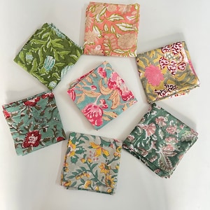 Servietten mit Blockprint-Baumwolle: Wiederverwendbares Boho-Serviettenset