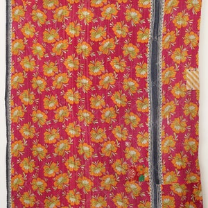 Premium, Cotton Kantha Quilt, Vintage Kantha Quilt, Kantha Bedspread