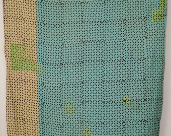 Handmade Indian Kantha Quilt Vintage Cotton Throw Blanket Bohemian Bedding