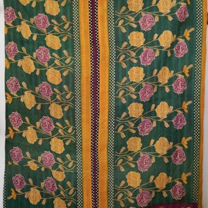 Vändbart vintage Kantha-täcke handgjort lapptäcke