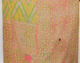 Vintage Cotton Kantha Quilt Reversible Handmade Throw – Ethnic Home Textile