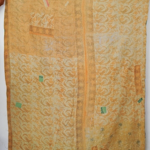 Vintage Kantha Quilt, Indian Cotton Quilt, Handmade Patchwork Blanket, Boho Bedspread, Kantha Throw