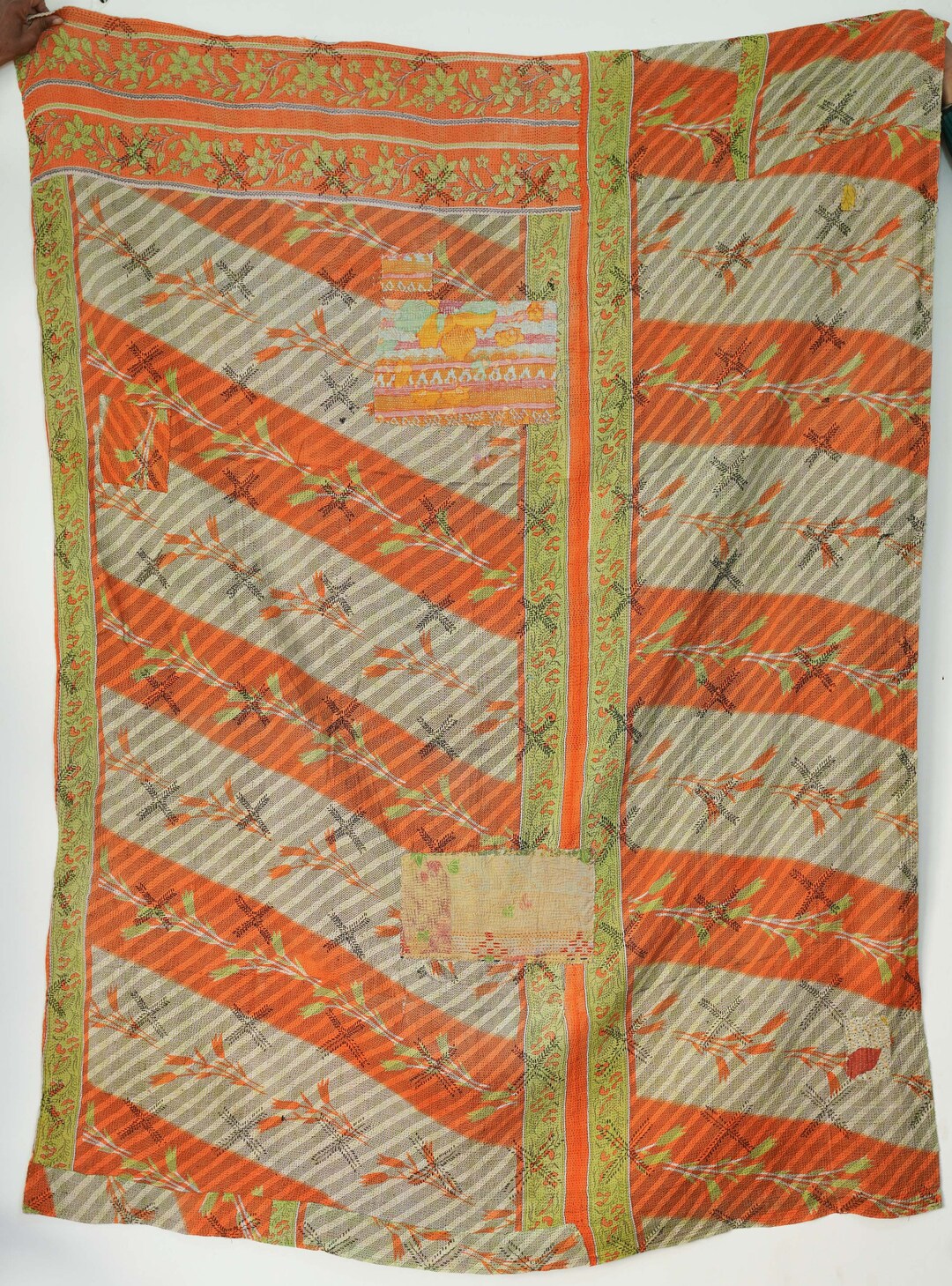 Indian New Beautiful Hand Stitched Kantha Quilt Bedspread Throw Handmade Bedsheet Pure Cotton