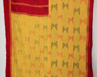 Cotton Kantha Quilt Blanket – Handmade Reversible Indian Bohemian Bedspread
