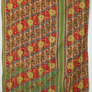 Premium, Cotton Kantha Quilt, Vintage Kantha Quilt, Kantha Bedspread