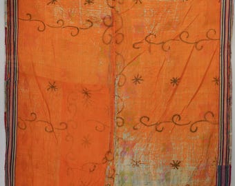 Vintage Kantha Quilt | Boho Patchwork Cotton Throw