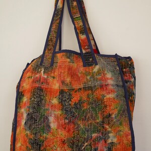 Vintage Kantha Stofftasche: Handgenähtes Accessoire aus Baumwolle