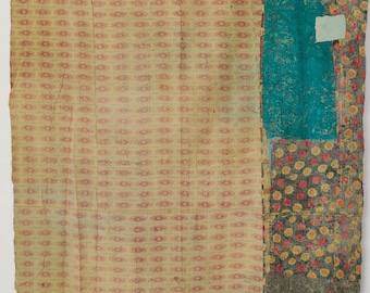 Vintage Kantha Quilt, Handmade Indian Quilt, Kantha Throw Blanket, Boho Home Decor