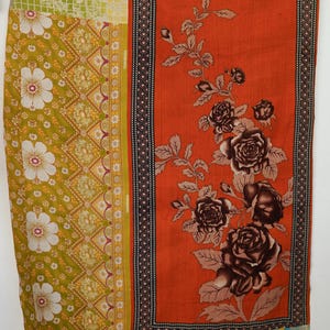 Vintage Kantha Quilt Handmade Indian Patchwork Blanket Bohemian Bedroom Decor